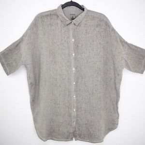 Artisan NY Gray Linen Oversized Blouse / Tunic